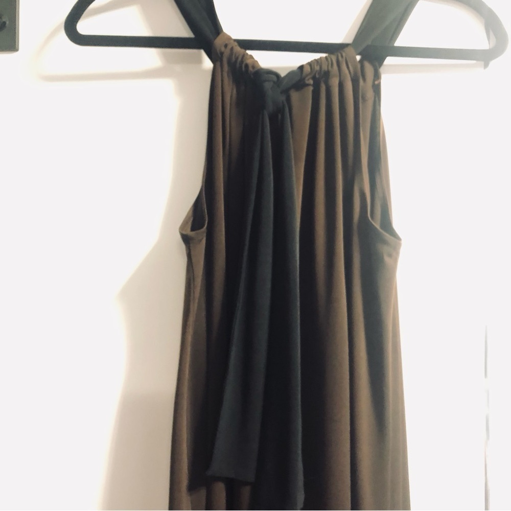 London Times Size 8 Dark Chocolate & Black  Halter Knit Dress - Picture 8 of 13
